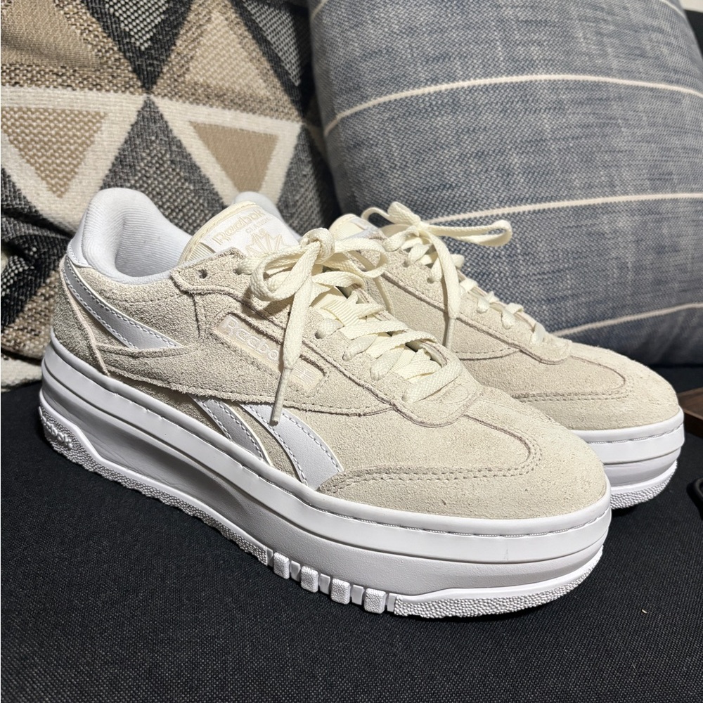 Reebok Women's Cream Platform Sneakers